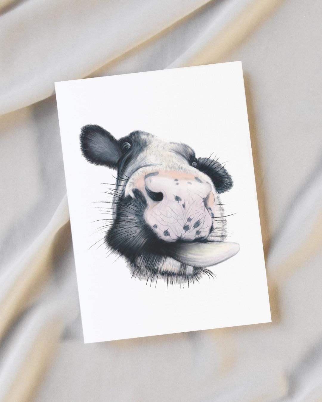 Cow A6 Cards, set of 3: illustrated by hand