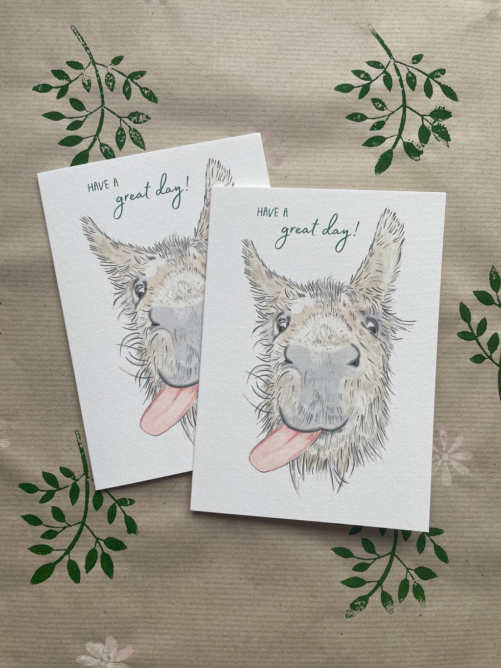 Donkey A6 Cards, pack of x3:  illustrated by hand for animal lover, special day