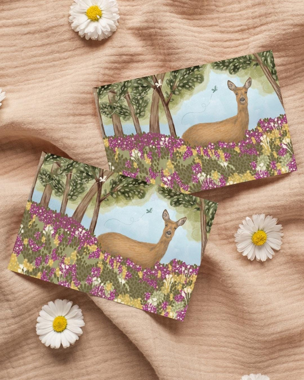 Deer A6 Cards (Set of 3) - illustrated Animal Art Card