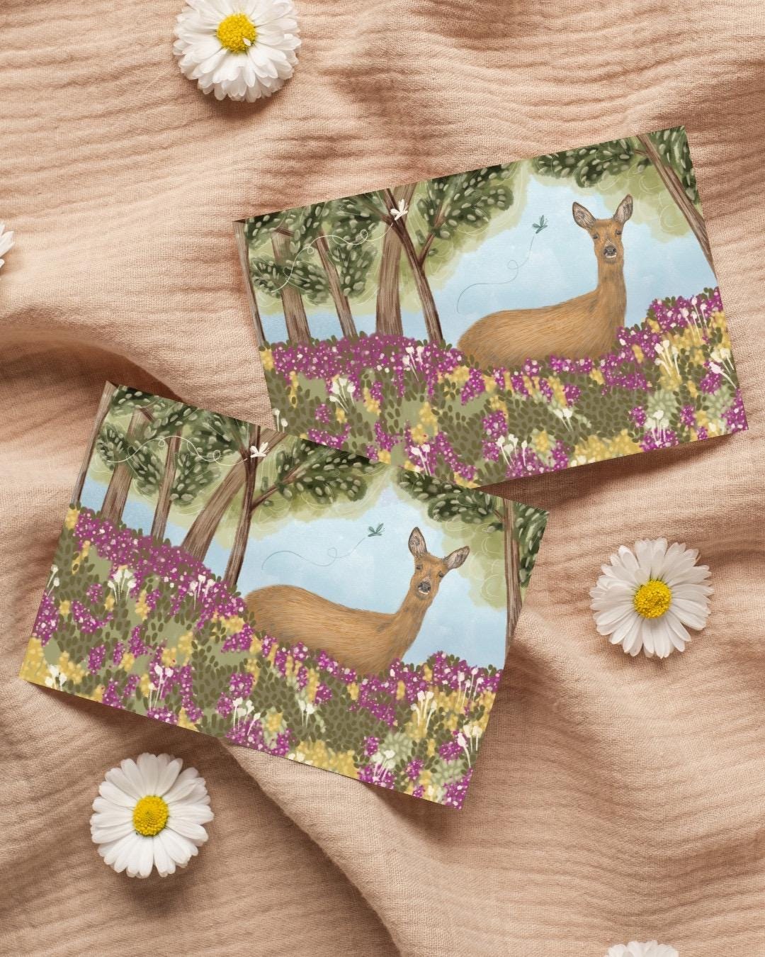 Deer A6 Cards (Set of 3) - illustrated Animal Art Card