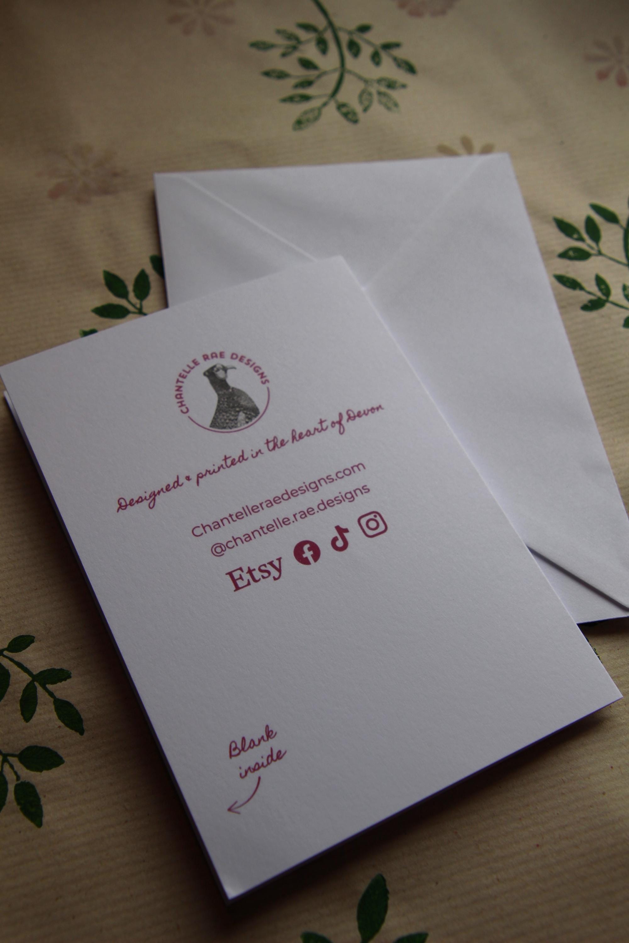 Fox and floral A6 Cards, pack of 3: hand painted