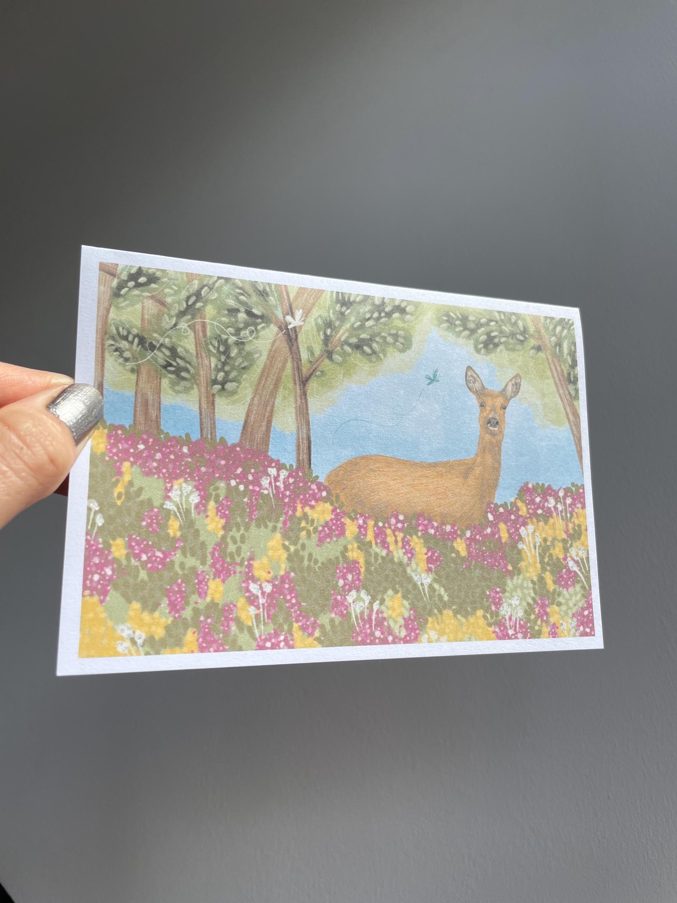 Deer A6 Cards (Set of 3) - illustrated Animal Art Card
