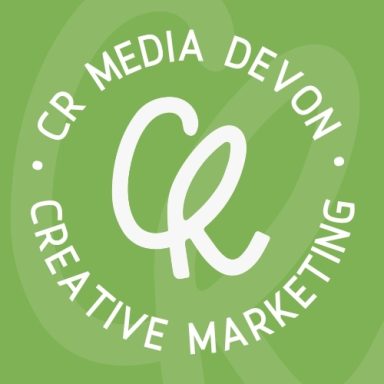 Logo for CR Media Devon, featuring the text "Creative Marketing" on a green background.